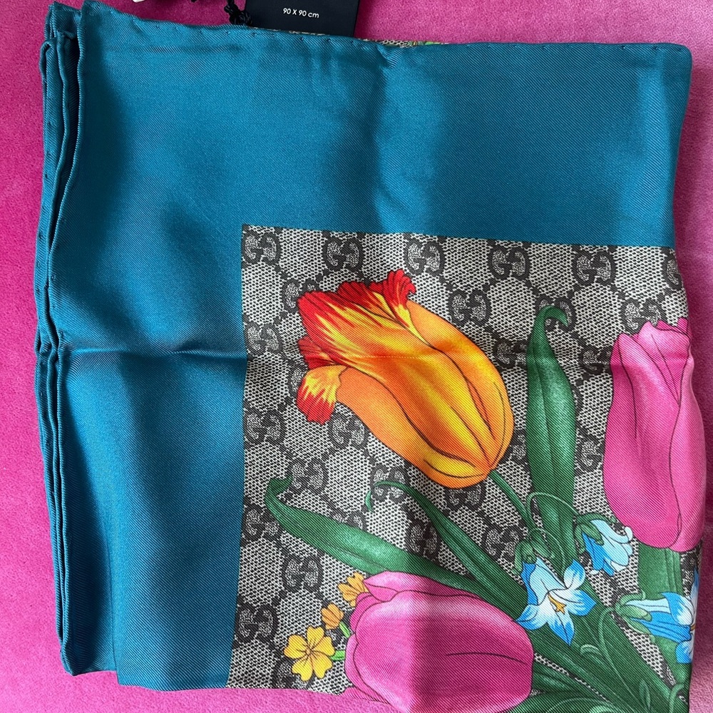 Gucci Floral Silk Scarf
